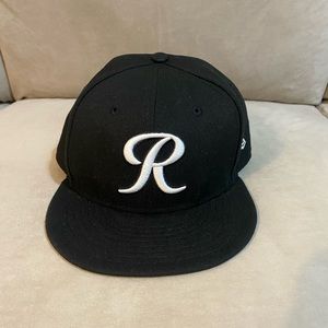 Tacoma Rainiers New Era All Black/Gray Bottom With White Letter "R" 59Fifty Hat